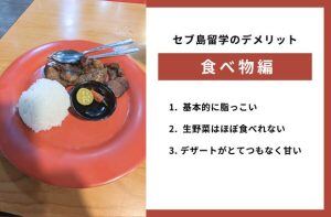 セブ島留学の食べ物についてのデメリット